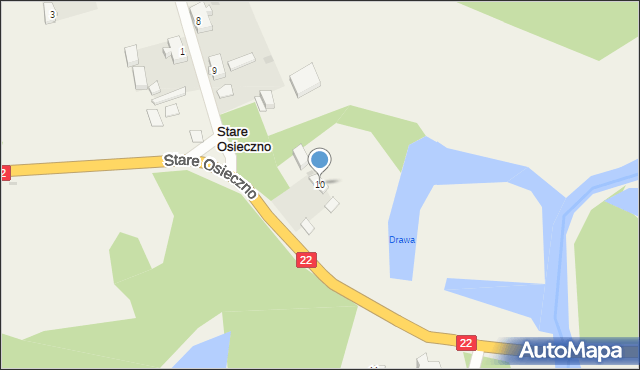 Stare Osieczno, Stare Osieczno, 10, mapa Stare Osieczno