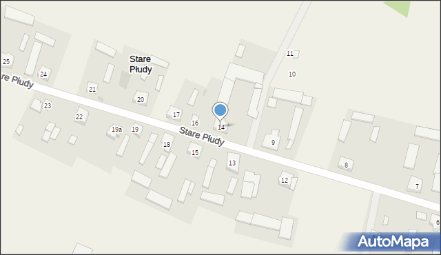 Stare Płudy, Stare Płudy, 14, mapa Stare Płudy
