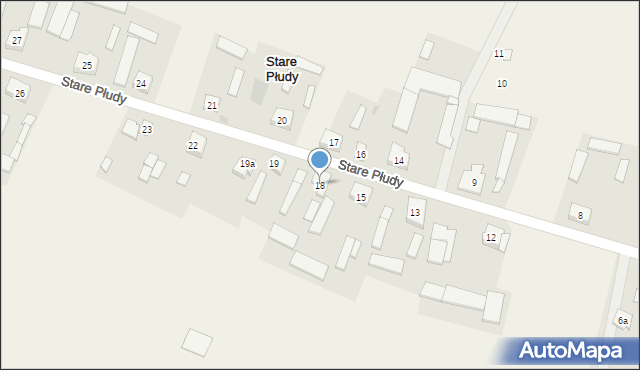 Stare Płudy, Stare Płudy, 18, mapa Stare Płudy