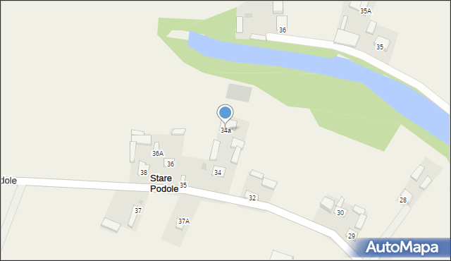 Stare Podole, Stare Podole, 34a, mapa Stare Podole