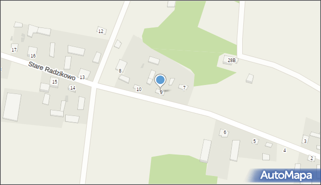 Stare Radzikowo, Stare Radzikowo, 9, mapa Stare Radzikowo