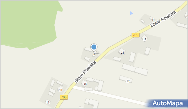 Stare Rowiska, Stare Rowiska, 9, mapa Stare Rowiska
