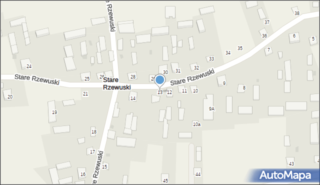 Stare Rzewuski, Stare Rzewuski, 13, mapa Stare Rzewuski