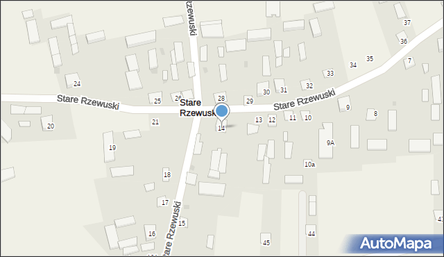 Stare Rzewuski, Stare Rzewuski, 14, mapa Stare Rzewuski