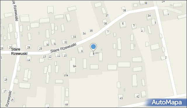 Stare Rzewuski, Stare Rzewuski, 8, mapa Stare Rzewuski