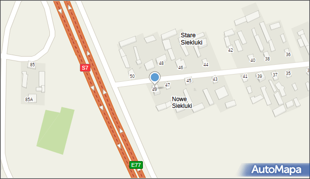 Stare Siekluki, Stare Siekluki, 49, mapa Stare Siekluki