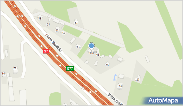 Stare Siekluki, Stare Siekluki, 63a, mapa Stare Siekluki