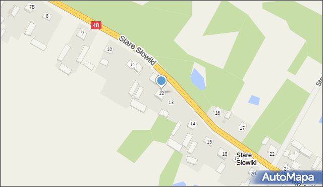 Stare Słowiki, Stare Słowiki, 12, mapa Stare Słowiki