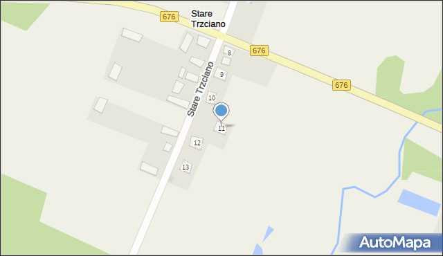 Stare Trzciano, Stare Trzciano, 11, mapa Stare Trzciano