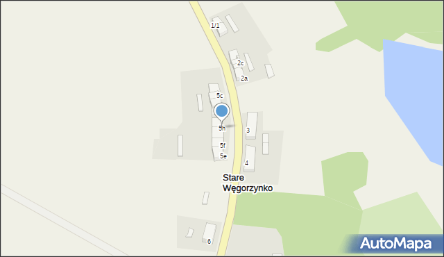 Stare Węgorzynko, Stare Węgorzynko, 5h, mapa Stare Węgorzynko