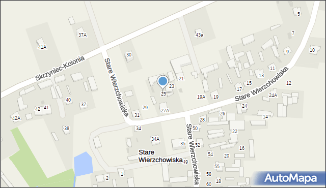 Stare Wierzchowiska, Stare Wierzchowiska, 25, mapa Stare Wierzchowiska