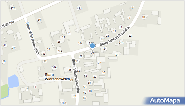 Stare Wierzchowiska, Stare Wierzchowiska, 26, mapa Stare Wierzchowiska