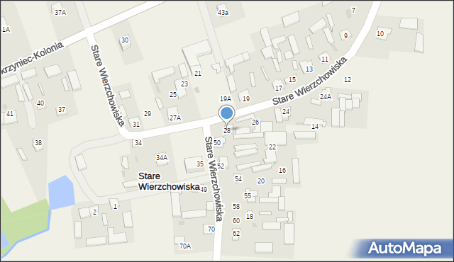 Stare Wierzchowiska, Stare Wierzchowiska, 28, mapa Stare Wierzchowiska
