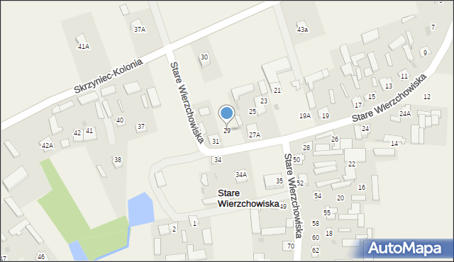 Stare Wierzchowiska, Stare Wierzchowiska, 29, mapa Stare Wierzchowiska