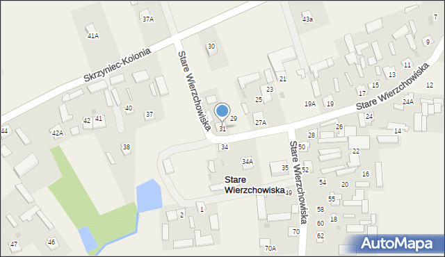 Stare Wierzchowiska, Stare Wierzchowiska, 31, mapa Stare Wierzchowiska