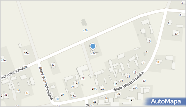 Stare Wierzchowiska, Stare Wierzchowiska, 43a, mapa Stare Wierzchowiska