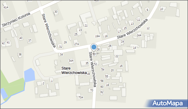 Stare Wierzchowiska, Stare Wierzchowiska, 50, mapa Stare Wierzchowiska