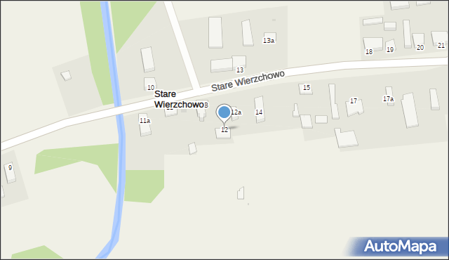 Stare Wierzchowo, Stare Wierzchowo, 12, mapa Stare Wierzchowo