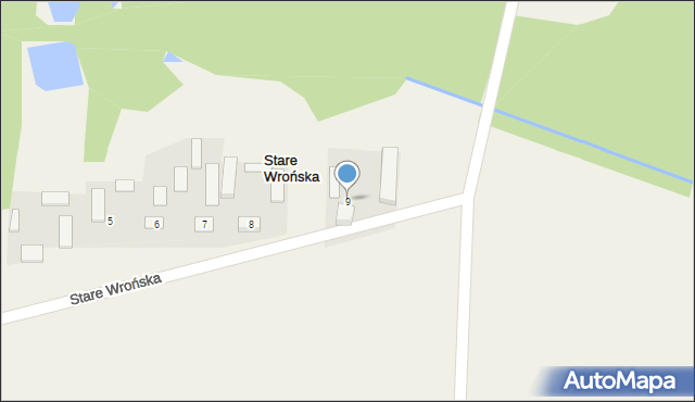 Stare Wrońska, Stare Wrońska, 9, mapa Stare Wrońska
