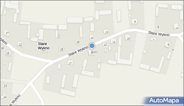 Stare Wykno, Stare Wykno, 15, mapa Stare Wykno