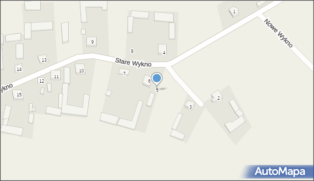 Stare Wykno, Stare Wykno, 5, mapa Stare Wykno