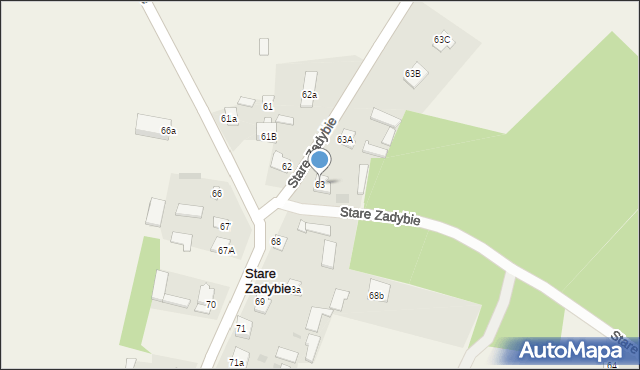 Stare Zadybie, Stare Zadybie, 63, mapa Stare Zadybie