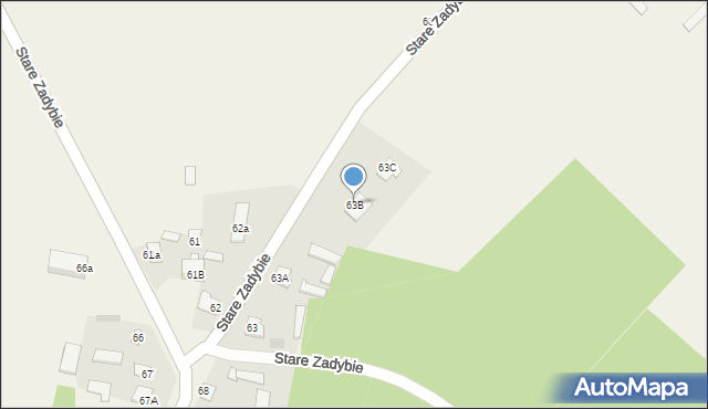Stare Zadybie, Stare Zadybie, 63B, mapa Stare Zadybie
