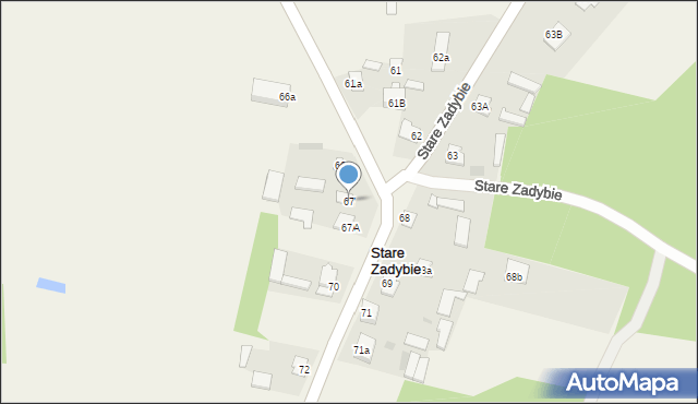 Stare Zadybie, Stare Zadybie, 67, mapa Stare Zadybie