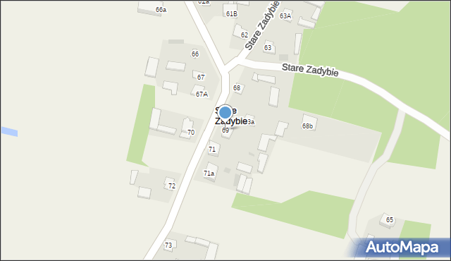 Stare Zadybie, Stare Zadybie, 69, mapa Stare Zadybie