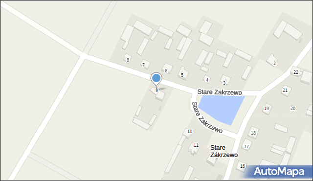 Stare Zakrzewo, Stare Zakrzewo, 9, mapa Stare Zakrzewo