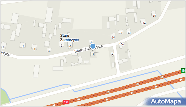 Stare Zambrzyce, Stare Zambrzyce, 8, mapa Stare Zambrzyce