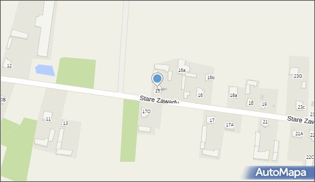 Stare Zawady, Stare Zawady, 15, mapa Stare Zawady