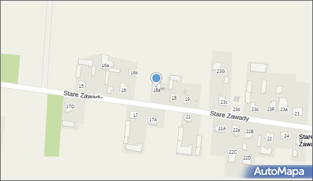 Stare Zawady, Stare Zawady, 18a, mapa Stare Zawady