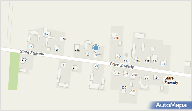 Stare Zawady, Stare Zawady, 19, mapa Stare Zawady