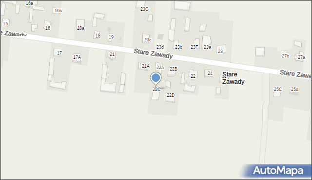 Stare Zawady, Stare Zawady, 22C, mapa Stare Zawady
