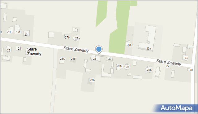 Stare Zawady, Stare Zawady, 26a, mapa Stare Zawady