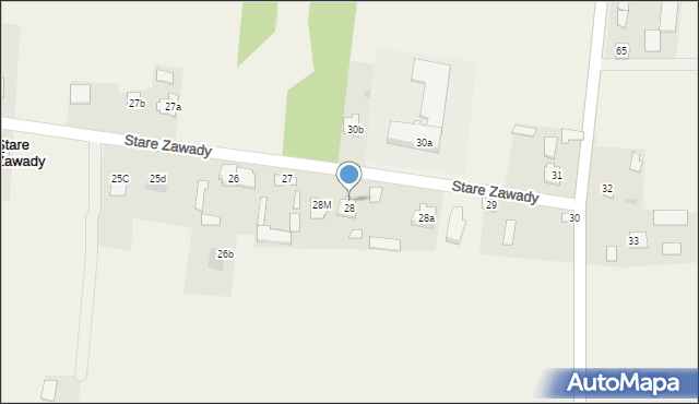 Stare Zawady, Stare Zawady, 28B, mapa Stare Zawady