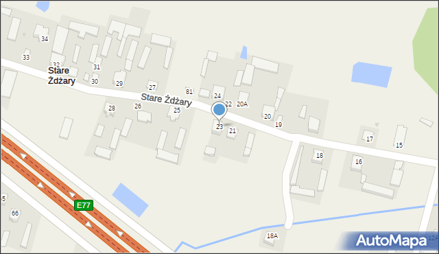 Stare Żdżary, Stare Żdżary, 23, mapa Stare Żdżary