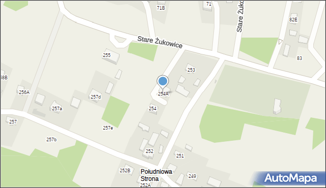 Stare Żukowice, Stare Żukowice, 254A, mapa Stare Żukowice