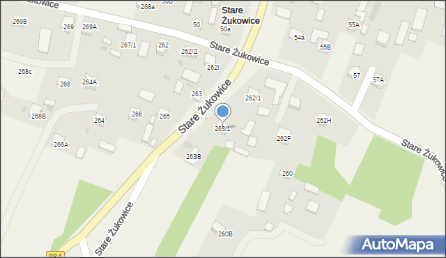 Stare Żukowice, Stare Żukowice, 263/1, mapa Stare Żukowice