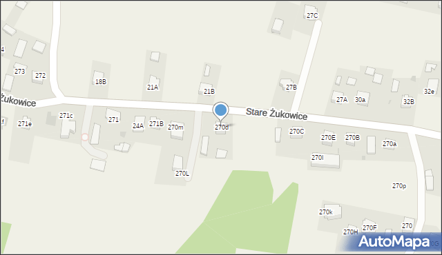 Stare Żukowice, Stare Żukowice, 270d, mapa Stare Żukowice