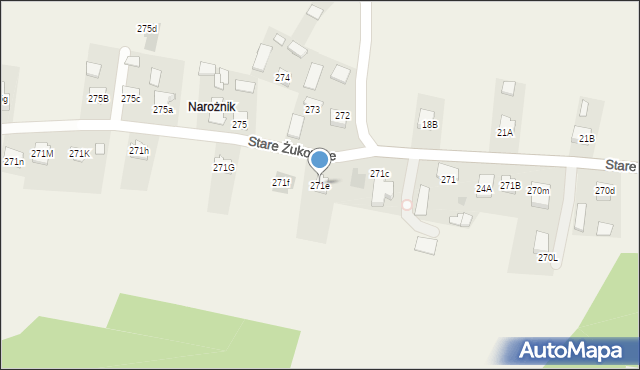 Stare Żukowice, Stare Żukowice, 271e, mapa Stare Żukowice