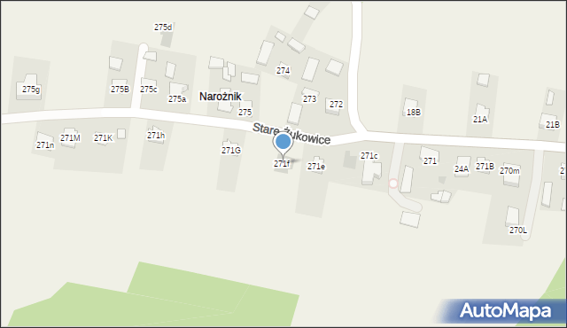 Stare Żukowice, Stare Żukowice, 271f, mapa Stare Żukowice