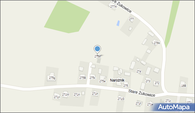 Stare Żukowice, Stare Żukowice, 275d, mapa Stare Żukowice