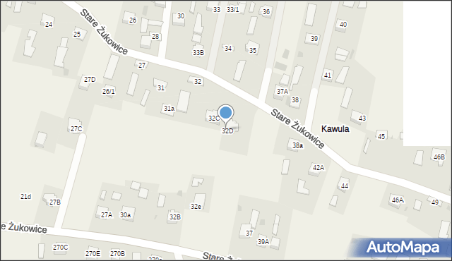 Stare Żukowice, Stare Żukowice, 32D, mapa Stare Żukowice