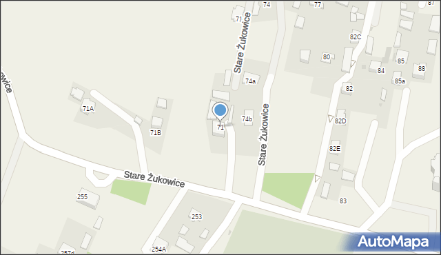 Stare Żukowice, Stare Żukowice, 71, mapa Stare Żukowice