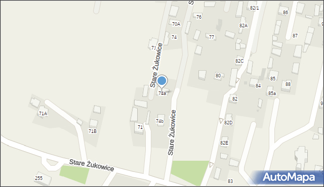 Stare Żukowice, Stare Żukowice, 74a, mapa Stare Żukowice
