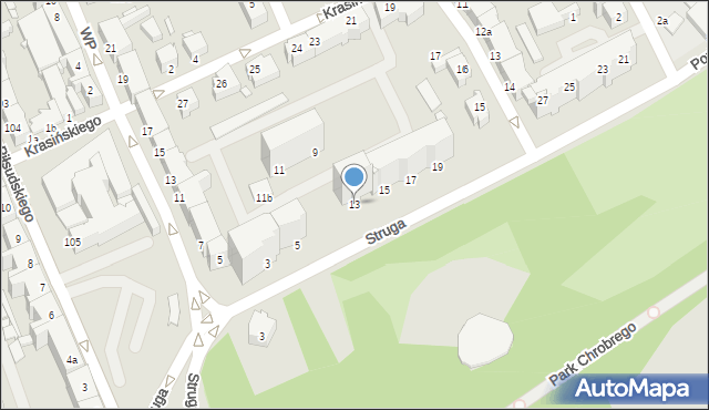 Stargard, Struga Andrzeja, 13, mapa Stargard
