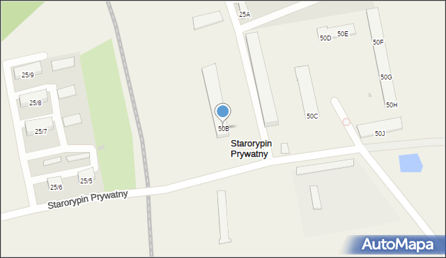 Starorypin Prywatny, Starorypin Prywatny, 50B, mapa Starorypin Prywatny