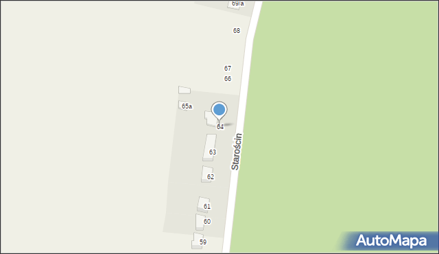 Starościn, Starościn, 64, mapa Starościn